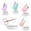 6Pack Tweezers Set Professional Stainless Steel Curved Scissors for Women and Men Precision Tweezers Eyebrows for Ngrown Hair(Black 6 in 1) view 4