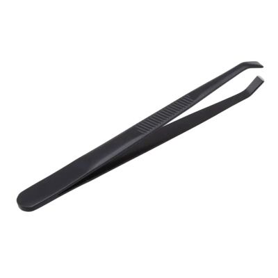 1PCS Eyebrow Tweezers Facial Hair Removal Clip Stainless Steel Flat Slant Tip Eyebrow Eyelash Makeup Tweezer Beauty Tools(Black)
