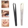 1PCS Eyebrow Tweezers Facial Hair Removal Clip Stainless Steel Flat Slant Tip Eyebrow Eyelash Makeup Tweezer Beauty Tools(Black) view 2