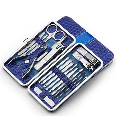 18pcs Manicure Nail Clipper Set Household Stainless Steel Ear Spoon Nail Clippers Manicure Tool Pedicure Nail Scissor,Rose Red