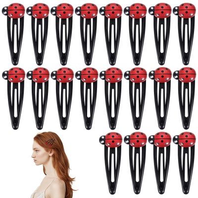20Pcs Ladybug Hair Clips for Girls, 2 Inch Cute Snap Hair Barrettes for Toddler Girls Ladybug Gifts for Women, Water Drop Non Slip Hairs Accessories for Kids Teens, Toddlers