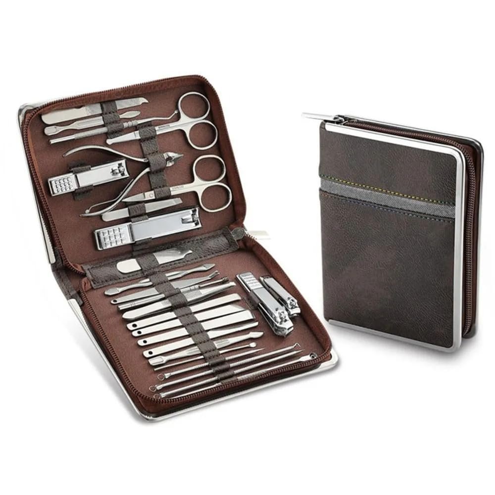 26 pcs Manicure Set Decoration Foot Tool and Nail Clipper Stainless Steel Nail Clipper Set,Black