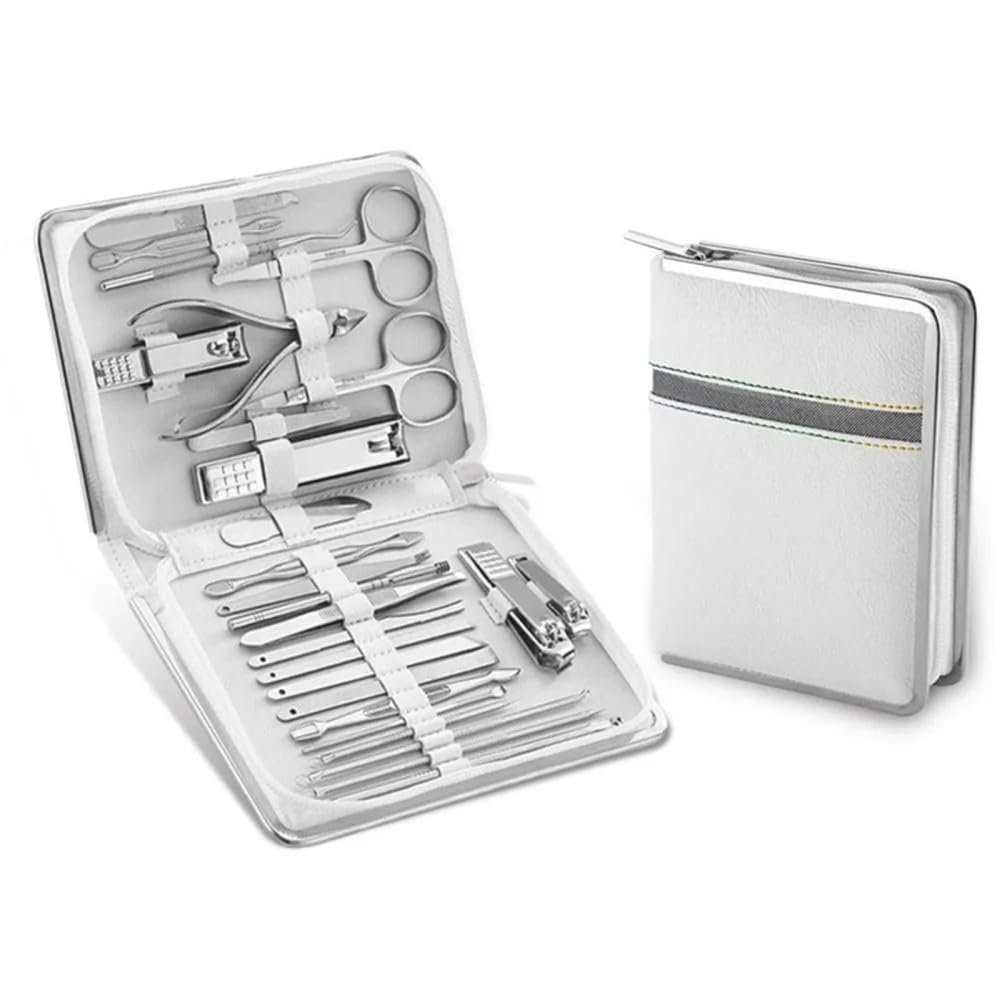 26 pcs Manicure Set Decoration Foot Tool and Nail Clipper Stainless Steel Nail Clipper Set,Black