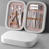 18PCS Manicure Set with Leather Case Foot and Face Care Tool Kits Stainless Steel Nail Clipper Sets Eyelash Tool,18PCS Blue view 1