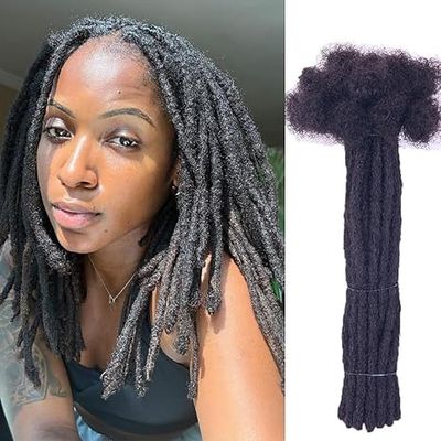 0.6cm Width 6 Inch 60 Strands 100% Human Hair Loc Extensions Full Handmade Real Dreadlock Extensions Human Hair For Women Permanent Human Hair Can Be Dyed Bleached Curled Including Free Tools6 Inch