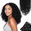 SIYUSI Kinky Curly Clip In Extensions, Luxurious Thickness, Premium Brazilian Remy Hair Clip Ins, Invisible & Scalp-Friendly, Natural Black Color, 4.23oz, 7Pcs (18 Inch) view 1