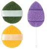 3PCS Facial Sponges, Colorful Face Scrubber for Cleansing and Exfoliating, Reusable Daily Cleansing Face Pads, Compressed Blackhead Remover for Skin(Green Yellow Pink) view 1