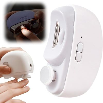 2 in 1 Electric Nail Clippers, Upgrade Electric Polishing Automatic Nail Clippers for Fingers and Toes, Electric Nail Trimmer for Senior Adults, 2 Adjustable Speeds (White)