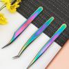 3PCS Eyelash Extension Tweezer Set Stainless Steel Anti Pimple Tweezers Set for Makeup view 3