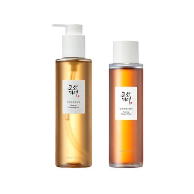 Beauty of Joseon Ginseng Cleansing Oil(210ml, 7.1 fl.oz.) and Essence Water(150ml, 5 fl.oz.) Makeup Remover and Toner Set Korean Skincare