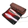 2-in-1 Curling Iron Travel Case and Heat Resistant Mat Dustproof Travel Hair Straightener Bag for Flat Irons, Straighteners, Curling Irons, Coral Red Leopard Print Pattern view 2