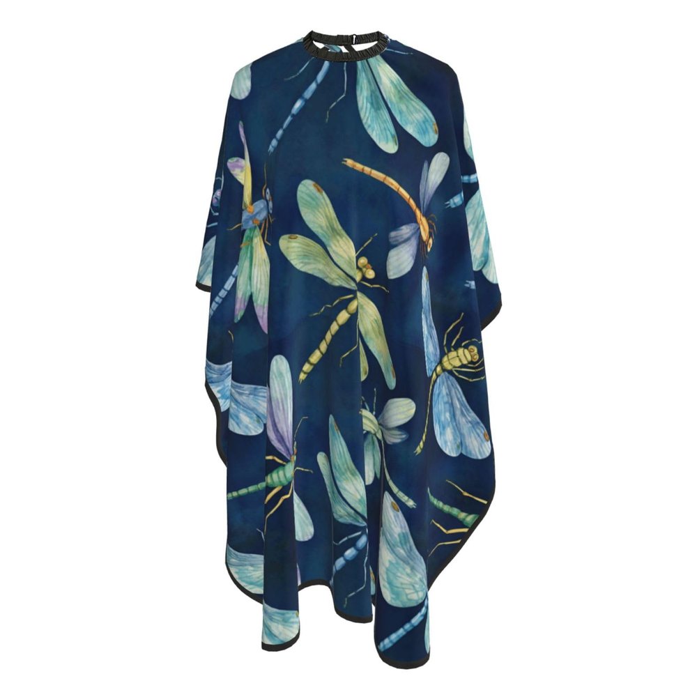 Men Women Watercolour Beautiful Dragonfly Insect Barber Cape Professional Salon Hair Cutting Cape 66"x55"