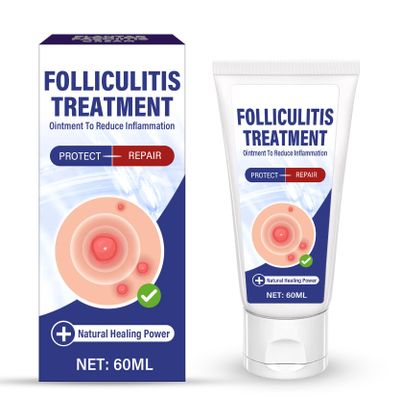 AKQBPN Folliculitis Treatment Cream, Comfort for Itching & Redness, Natural Non-Irritating, Scalp Face and Body, 2Oz