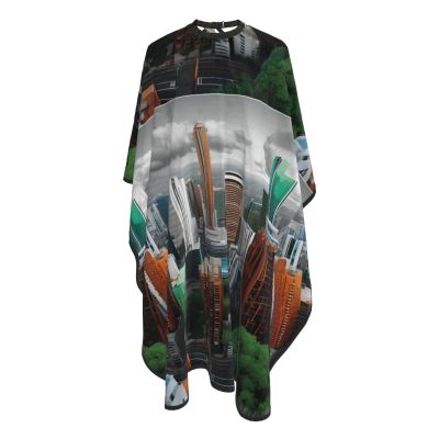 City-Skyline Barber Hair Cutting Salon Cape 66" x 55" Hairdressing Capes for Haircut Coloring Makeup Styling
