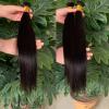 Human Braiding Hair Straight Human Hair Bundles 1 Bundle Unprocessed 26inch Micro Hair extensions human hair For Braiding Natural Black for Women Sew-In view 3