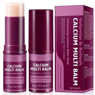 2PCS Calcium Multi Balm Stick, Calcium Volume Multi Balm Stick, Firming,Hydrating & Smoothing Collagen Moisturing Stick for Eyes, Face & Neck