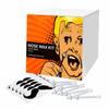 Professional Nose Hair Removal Kit, 100 Piece Wax Sticks Set with 50 Mustache Stickers, Spiral Structure Design for Men and Women, White view 1