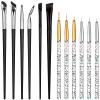 12 Pcs Eyeliner Brush Set Fine Point Thin Eye Makeup Eyeliner Brush Slanted Makeup Gel Eye Liner Brushes Angled Flat Gel Eyebrow Brushes Fine Bent Make Up Tools for Women Girls Cosmetic Applicator view 1