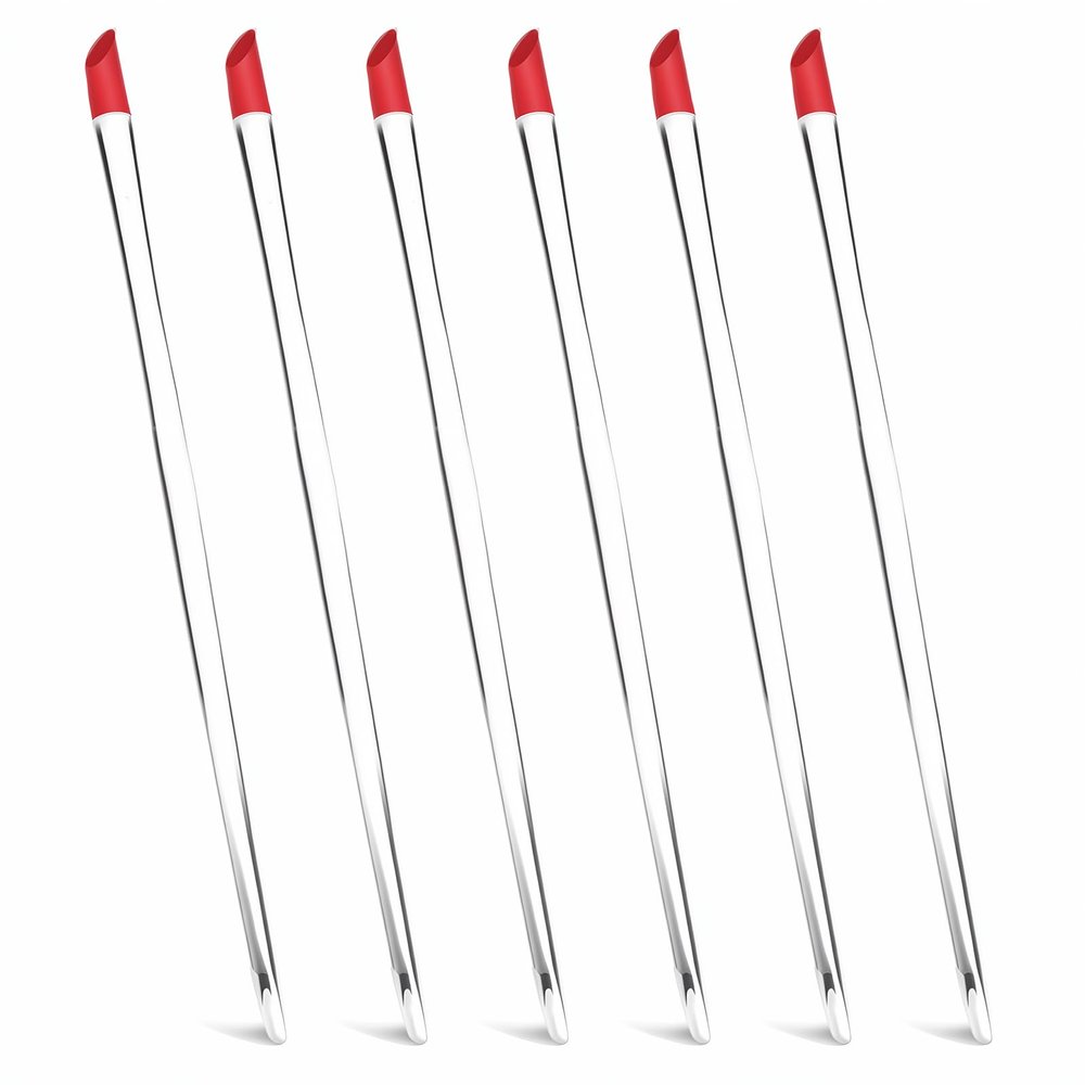 4 Pcs Rubber Tipped Cuticle Pusher, Dual-Ended Tipped Nail Art Tool, Red Hard Manicure Sticks, Nails Cleaner Tool, Remover Tools for Nail Care Polishing