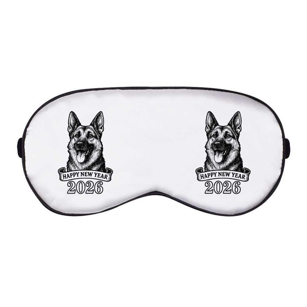 Azeeda 'Happy New Year 2026 German Shepherd' Sleep/Travel Eye Mask (EY00033950)