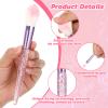 10Pcs Pink Makeup Brushes Set Professional Eye Shadow Brushes Set Kit for Blush Lip Foundation Eyebrow Loose Powder and Fan Brushes with Sequins Handle Make up Blending Brushfor Women Gift view 4