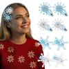8Pcs Christmas Hair Clip Organizer Blue White Snowflake Hair Clips with Rhinestone Artificial Snowflake Small Hair Barrettes Cute Christmas Hair Accessories for Women Holiday Barrettes Decoratives view 1