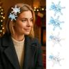 8Pcs Christmas Hair Clip Organizer Blue White Snowflake Hair Clips with Rhinestone Artificial Snowflake Small Hair Barrettes Cute Christmas Hair Accessories for Women Holiday Barrettes Decoratives view 3