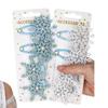 8Pcs Christmas Hair Clip Organizer Blue White Snowflake Hair Clips with Rhinestone Artificial Snowflake Small Hair Barrettes Cute Christmas Hair Accessories for Women Holiday Barrettes Decoratives view 4