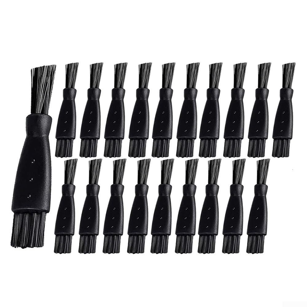 20pcs Electric Shaver Cleaning Brush Small Clippers Brushes for Cleaning Shaver Cleaner Black Double Sided Nylon Bristles Electric Trimmer Set Keyboard