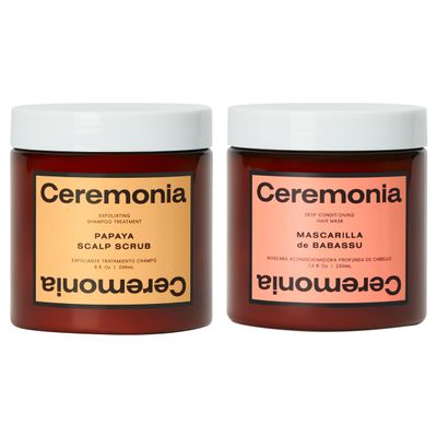 Ceremonia Sunday Reset Duo with Papaya Scalp Scrub and Mascarilla de Babassu Conditioning Hair Mask, Deep Cleansing, Exfoliating and Hydrating Hair Care Set, 7.8 Fl Oz Each