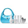 Agent Nateur - The Icons Set | acid (wash), holi (lift), holi (cleanse), holi (glow), + stainless steel facial gua sha | Gift Set in Silk Bag (Ice Blue) view 1