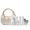 Agent Nateur - The Icons Set | acid (wash), holi (lift), holi (cleanse), holi (glow), + stainless steel facial gua sha | Gift Set in Silk Bag (Frosted Pearl) view 1