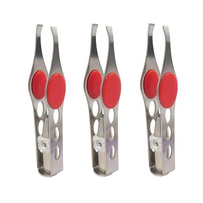 3Pcs Silver Tweezer With LED Light for Hair Removal Makeup Tool Eyebrow Eyelash Tweezers for Women Facial Hair, Lash Trimmer,Hair Ingrown for Tweezer,Women's Hair Removal Tweezers