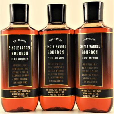 3 Men's SINGLE BARREL BOURBON 3-1 Hair Bath & Body Wash Gel 10z