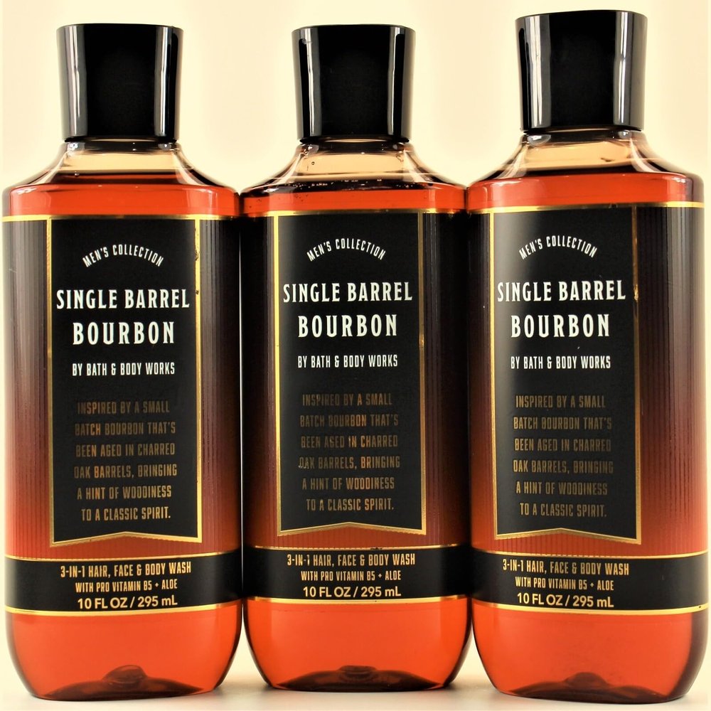 3 Men's SINGLE BARREL BOURBON 3-1 Hair Bath & Body Wash Gel 10z