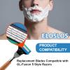 36 Blades Replacement Parts for GL-Fusion 5 Style Razors (Blue-Green), Wet Razors Men's Blades Value Packs view 4