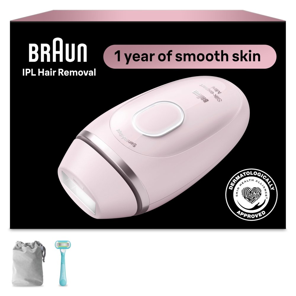 Braun IPL Mini, SilkExpert Mini, IPL Hair Removal for Women and Men, Permanent Laser Hair Reduction At-Home, IPL1111