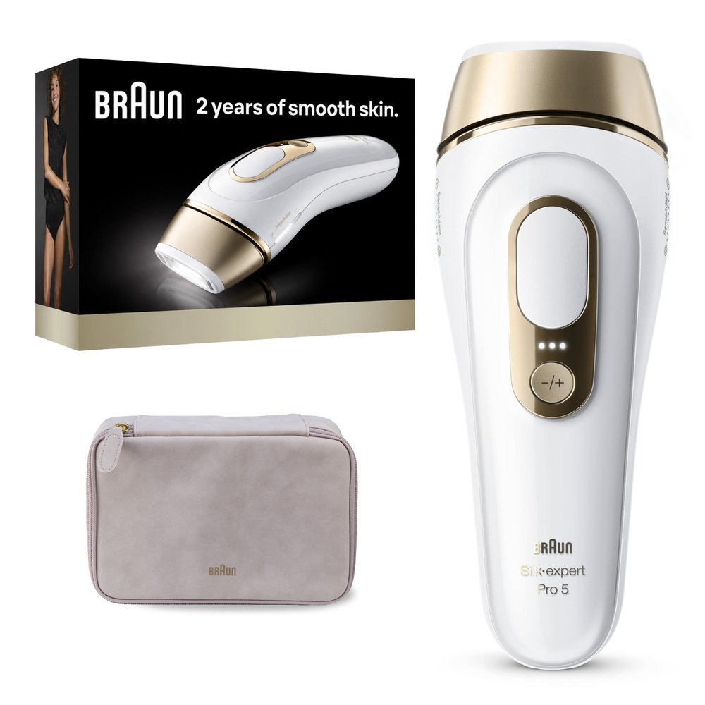 Braun IPL, SilkExpert Pro 5, IPL Hair Removal for Women and Men, Permanent Laser Hair Reduction At-Home, 1 Head, IPL5100