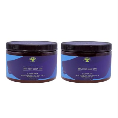 Dry & Itchy Scalp Care Olive & Tea Tree Oil Co-Wash (Pack of 2, 16 oz Each)  Soothing Cowash for Dandruff & Flakes  with Piroctone Olamine