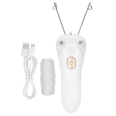 ZAICOLER Electric Threading Epilator Hair Remover, 500mAh USB Charging Cotton Thread Epilator with Host Cotton Thread USB Cable for Body Facial Pull Face Shaver for Women Pink Gold (Gold)