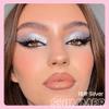 2in1 Shimmer Cream Eye Shadow Stick - Silver, Eyeliner Pencil Eyeshadow Palette Makeup, Waterproof Long Lasting Brightener, Crease Proof & Smudge Resistant, Cream Eyeshadow with Built-in Smudger view 2