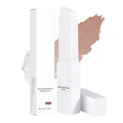 Cover Cream Stick, Color Changing Foundation Stick with Medium Coverage Dewy Finish, Hydrating Concealer Base Makeup, Dual-Ended Detachable Brush for Skin Matching All Skin Tones (tan)