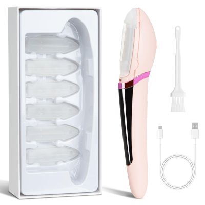 Dermaplane Razor for Women Face, Rechargeable Dermaplane Razor with LED Light, Edge Technology for Facial Hair, Exfoliating and Peach Fuzz-4 Refill Blades & 2 Microsmooth Exfoliation Tips