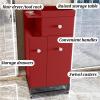 Beauty Salon Trolley Cart, Station Storage Cabinet with Wheels & Tool Holder, Rolling Hair Styling Station, MDF Hairdressing Tools Mobile Makeup Case view 2