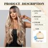 Nuxovin Golden Blonde Ombre Wigs Human Hair Long with Bangs for Women & Girls Lightweight Party-Ready Glueless (Gold highlights, 30inch) view 4