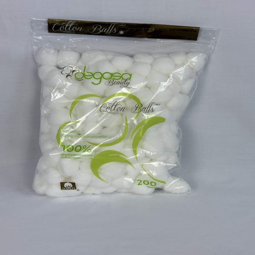 Degossa Beauty 100% Natural Soft Cotton, 200 Count, Maximum Absorption, Non-Sterile Cotton Balls