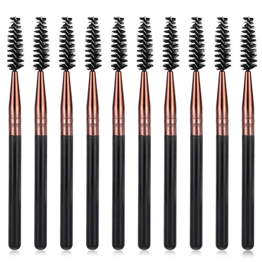 10Pcs Spoolies Mascara Brush, Mascara Brush Wands Makeup Lash Spoolies Set, Reusable Eyelash Eyebrow Spoolie Brushes for Extensions