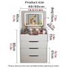 3 in 1 Adult Vanity Desk with LED Mirror & Lights, Multi-Function Flip Top Makeup Table with Cushioned Stool & Storage Cabinet, Stylish Brown (40cm) view 2