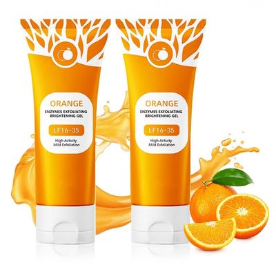 2-Pack Orange Enzyme Exfoliating Gel for Face & Body - Gentle Scrub to Refine Skin & Unclog Pores, Daily Moisturizing for Most Skin Types (3.5 oz)