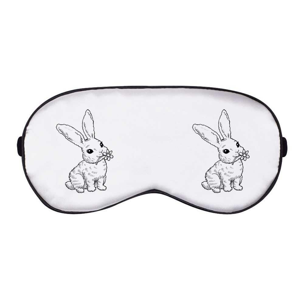 Azeeda 'Adorable Bunny with Flower' Sleep/Travel Eye Mask (EY00033976)